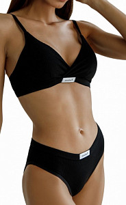 Комплект нижнего белья в рубчик / топ и трусы ALINA 