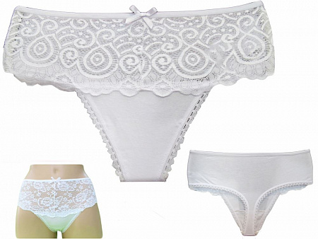 Трусы женские стринги белые MISS BRAVE